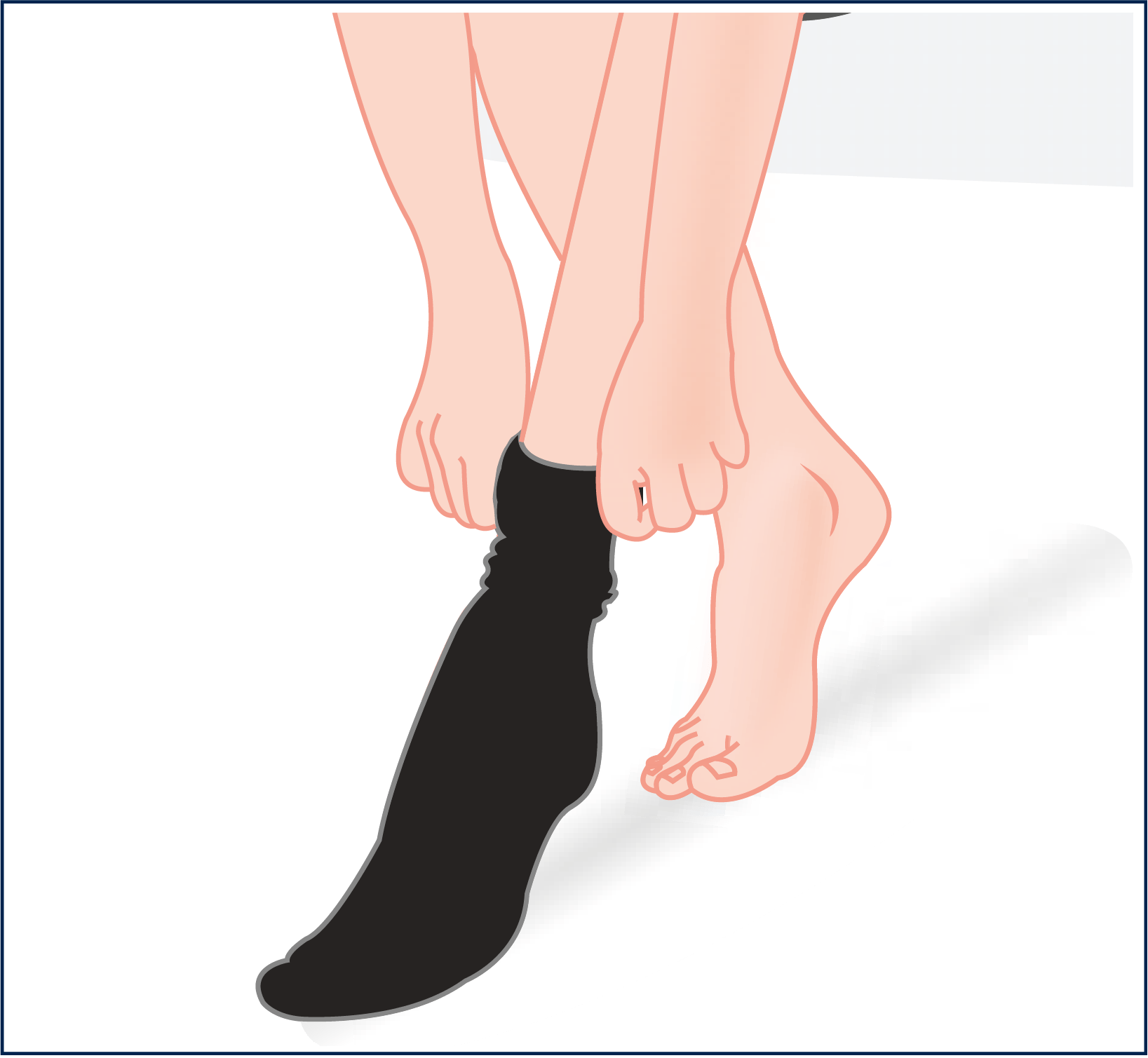 Imagem de como vestir a meia sigvaris